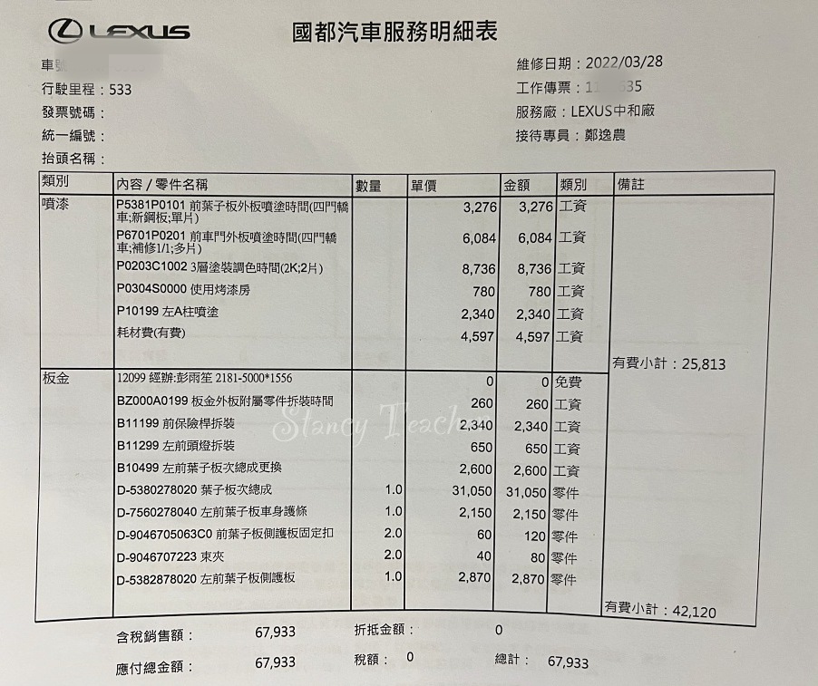 新款NX200牽不到10天就自撞，Lexus養車容易修理費爆貴