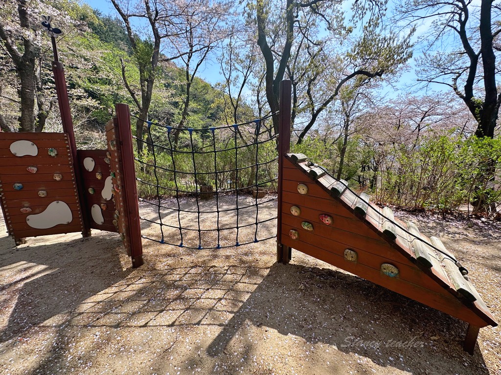 釜山賞櫻 | 長福山雕刻公園 | 親子公園設施超有趣 當地幼稚園小朋友阿珠媽都愛來