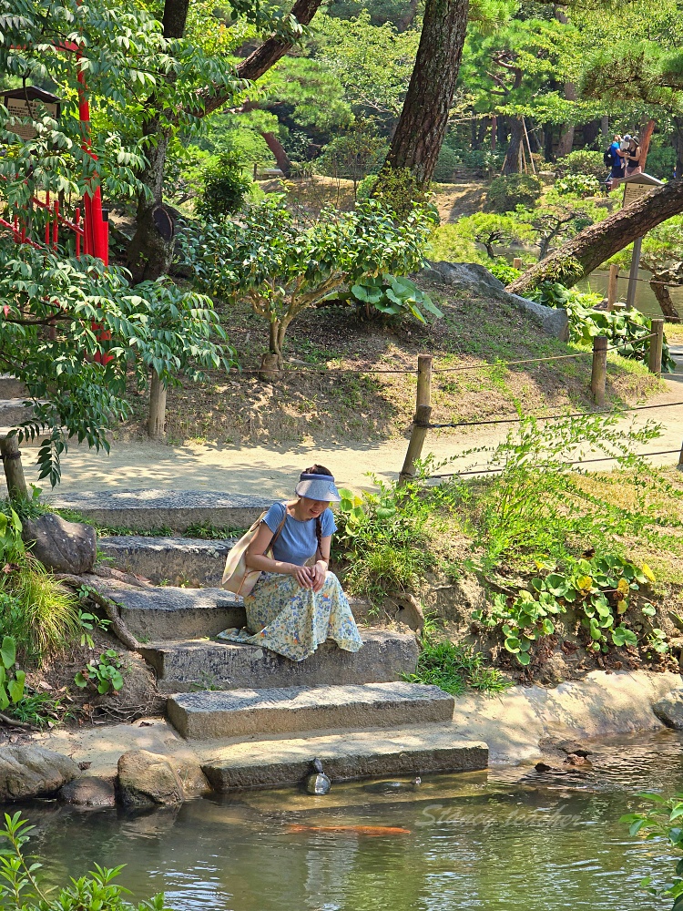 廣島自由行景點「縮景園」日本歷史公園百選隱身在市區裡面的淨土茶道大師創立茗園