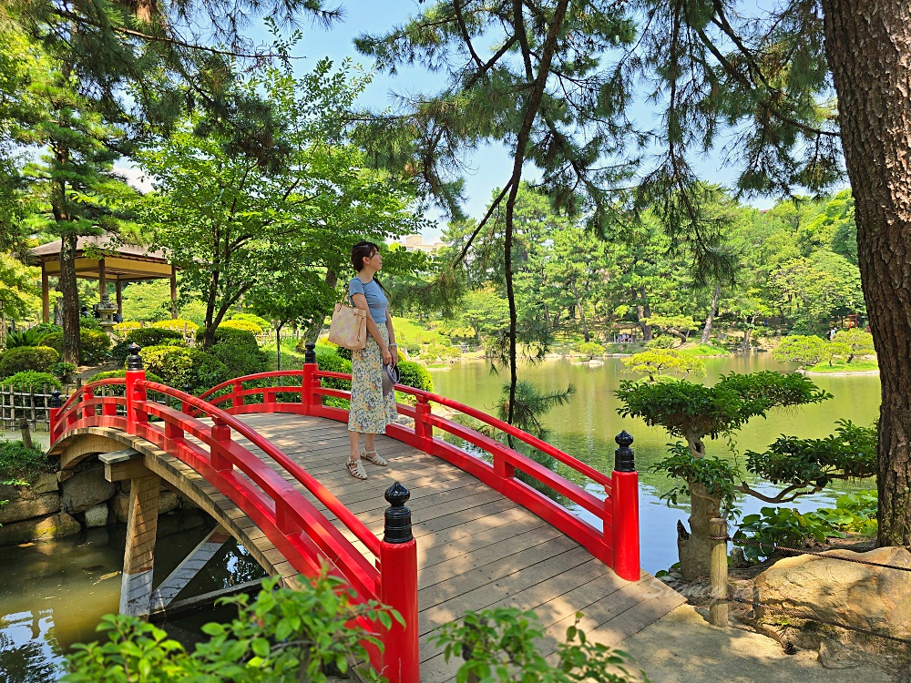 廣島自由行景點「縮景園」日本歷史公園百選隱身在市區裡面的淨土茶道大師創立茗園