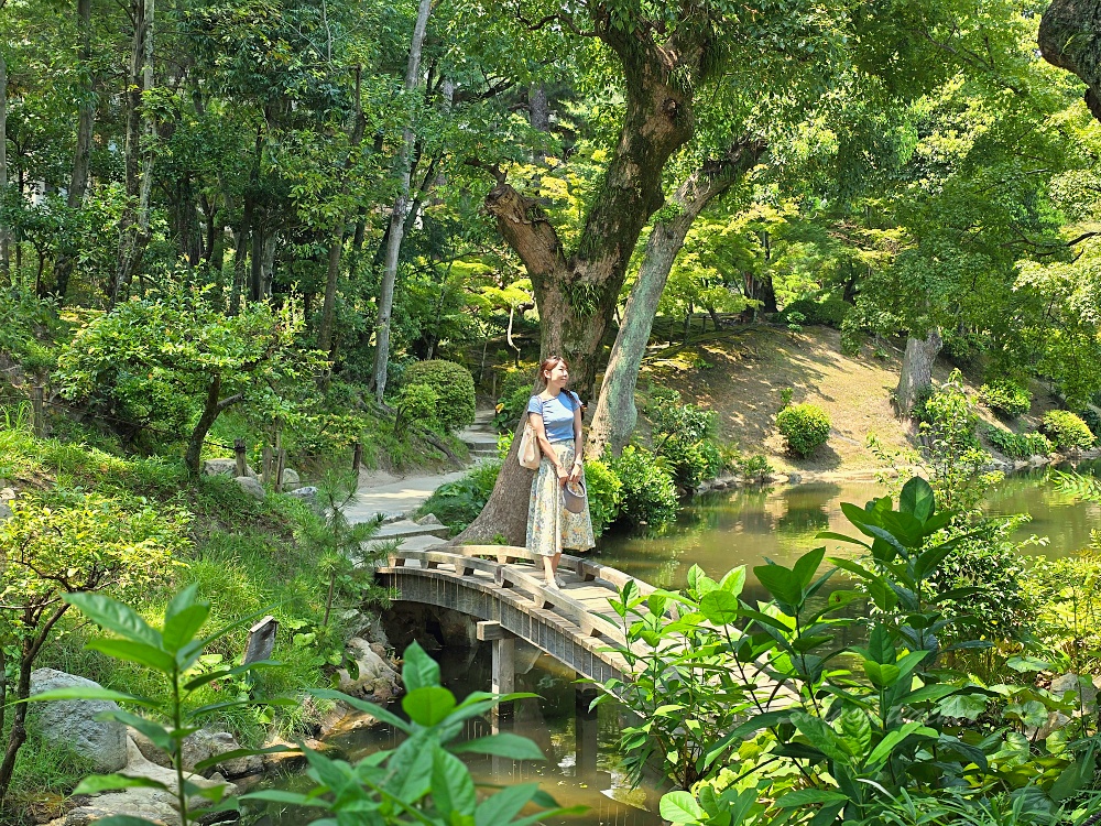 廣島自由行景點「縮景園」日本歷史公園百選隱身在市區裡面的淨土茶道大師創立茗園